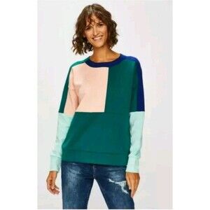 Adidas Women’s Crew Neck Soft Shell Color block Pullover Sweatshirt  Sz M